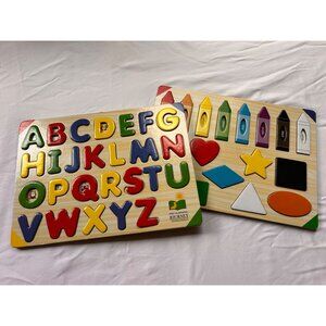 2 Pack - Learning Journey Lift and Learn Puzzles: ABC's, Shapes & Colors